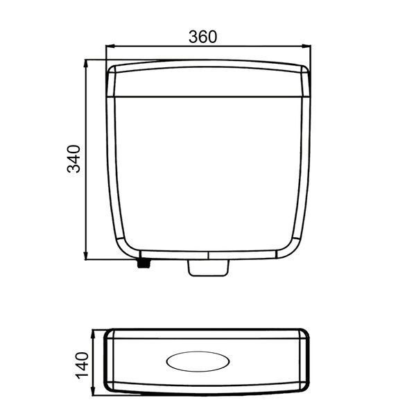 Сливной бачок SND/024/0/K, M-кнопка, пластик, K K Pol 000029395 фото