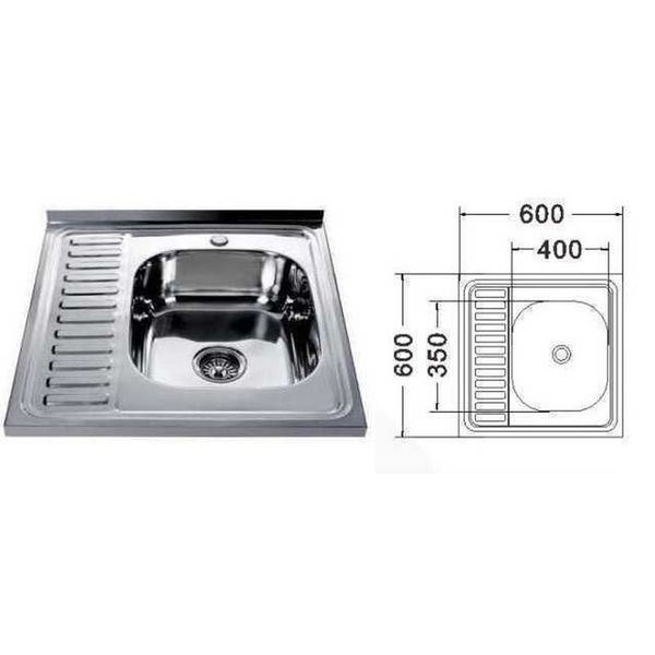 Мойка кухонная Mira MR 6060 R E Satin Right 000014471 фото