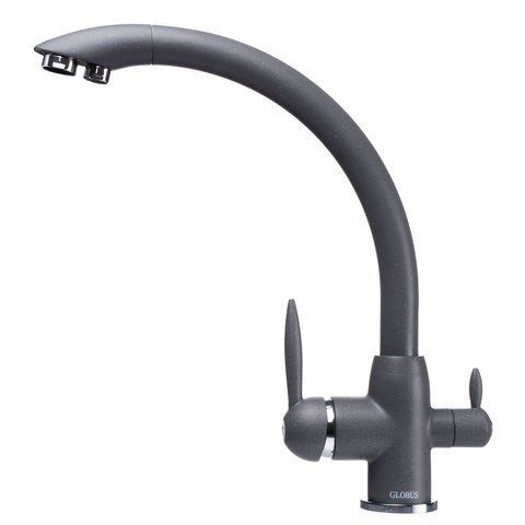 Смеситель для кухни под осмос Globus Lux LAZER GLLR-0777-3-TITANIUM 000019243 фото