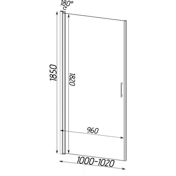 Душевые двери PROSNA 100TCW.Line (100W.Line) BRAVO (1уп.) 000019808 фото