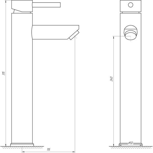 Смеситель для умывальника Globus Lux ALPEN SBT1-201-BB 000021153 фото
