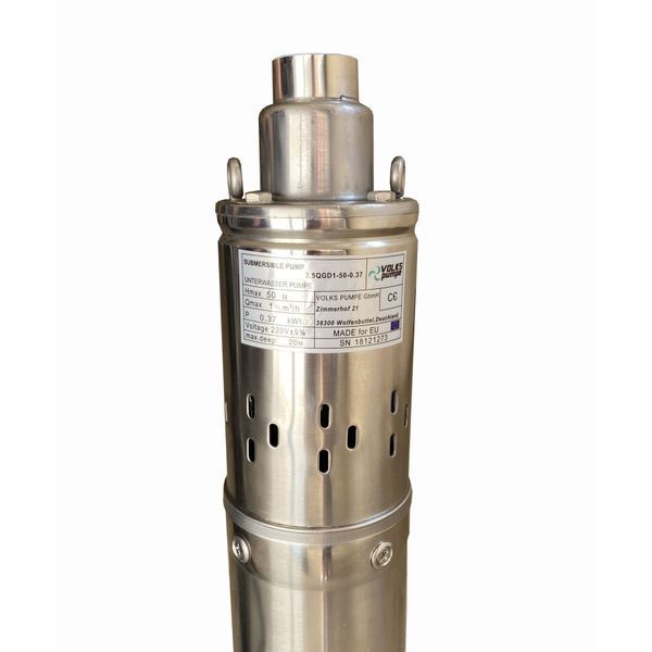 Насос свердловинний шнековий VOLKS pumpe 3,5 QGD 1-50-0,37кВт 3,5 дюйми + кабель 15м 000014215 фото