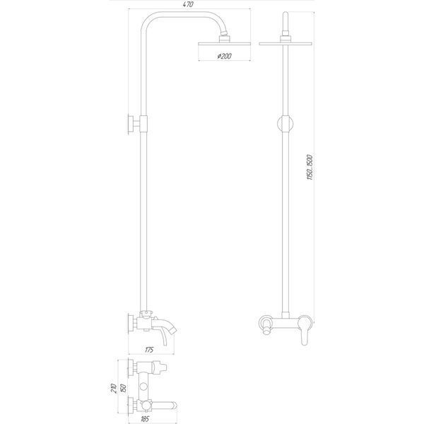 Душова система Globus Lux SOLLY VAN-GLSO-0001 000014054 фото