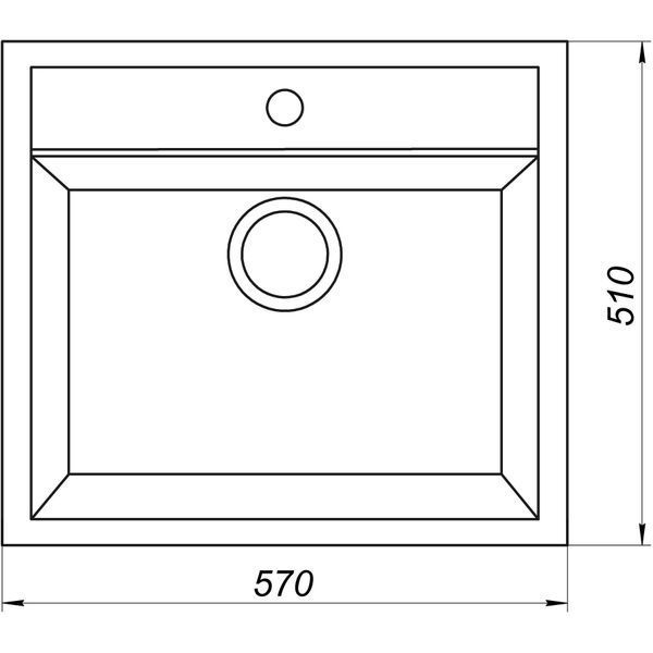 Гранитная мойка Globus Lux VOLTA черный 570х510мм-А0002 000002997 фото