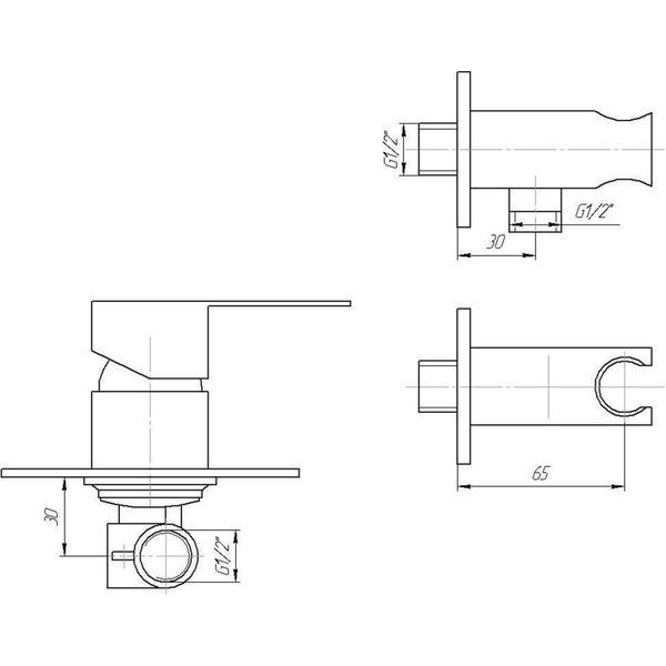 Змішувач гігієнічний TOPAZ BARTS TB-G 07735-H36 000016608 фото