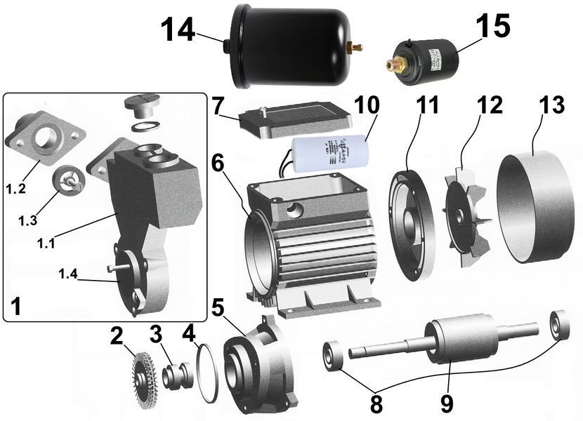 Насосна станція VOLKS pumpe WZ370 0,37кВт бак 2л 000011484 фото