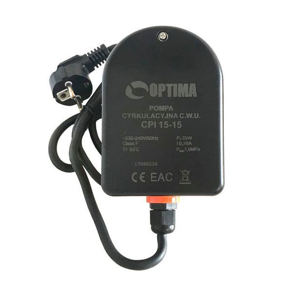 Насос рециркуляционный Optima CPI 15-15 84 мм + кабель с вилкой! 000013334 фото