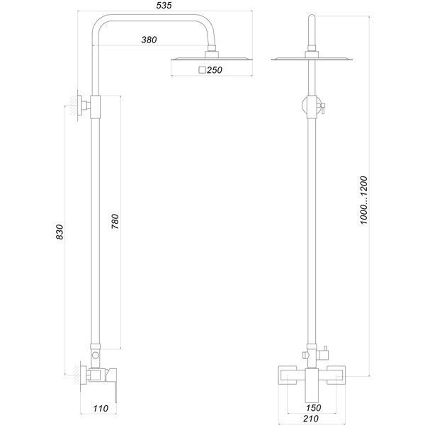 Душевая система Globus Lux SICILIA SBQ-SH-105 000019188 фото
