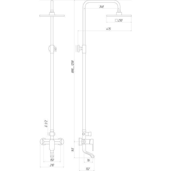 Душевая система Globus Lux ONTARIO DS-006A 000014988 фото