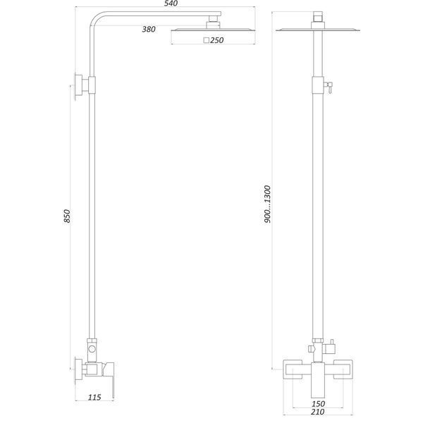 Душевая система Globus Lux SICILIA SBQ-SH-125 000019189 фото