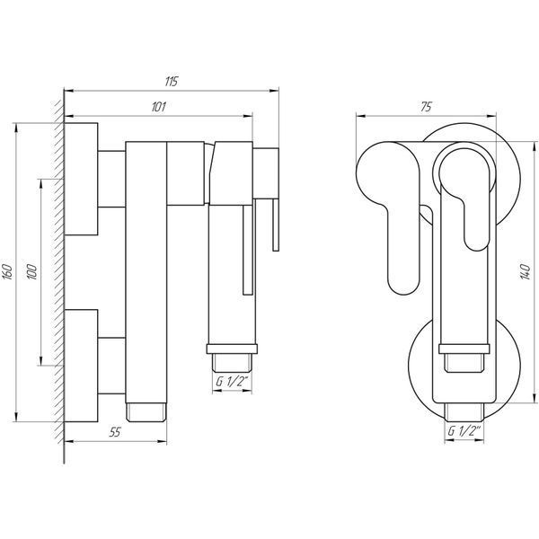 Змішувач гігієнічний Globus Lux GLN-3-106MIX 000018456 фото