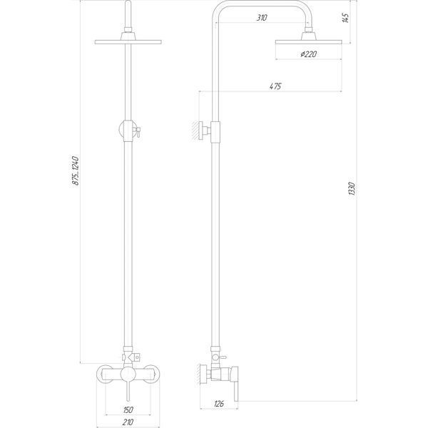 Душова система Globus Lux LAZER DS-007A 000014990 фото