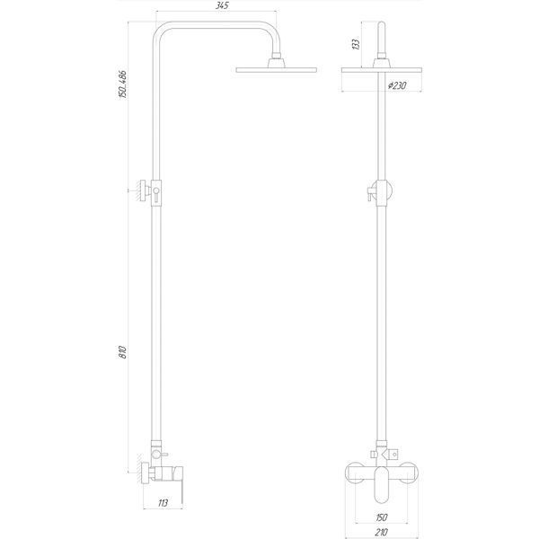Душевая система TOPAZ BARTS TB 07702-H36 000014755 фото