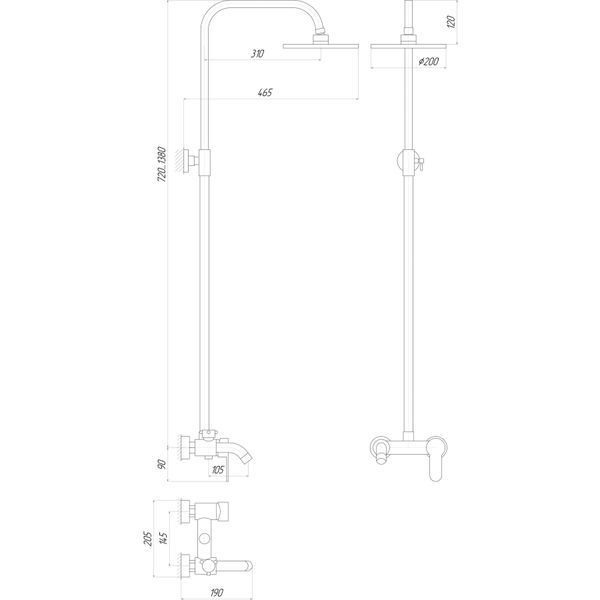 Душевая система Globus Lux LAZER GLLR-0001 000010149 фото