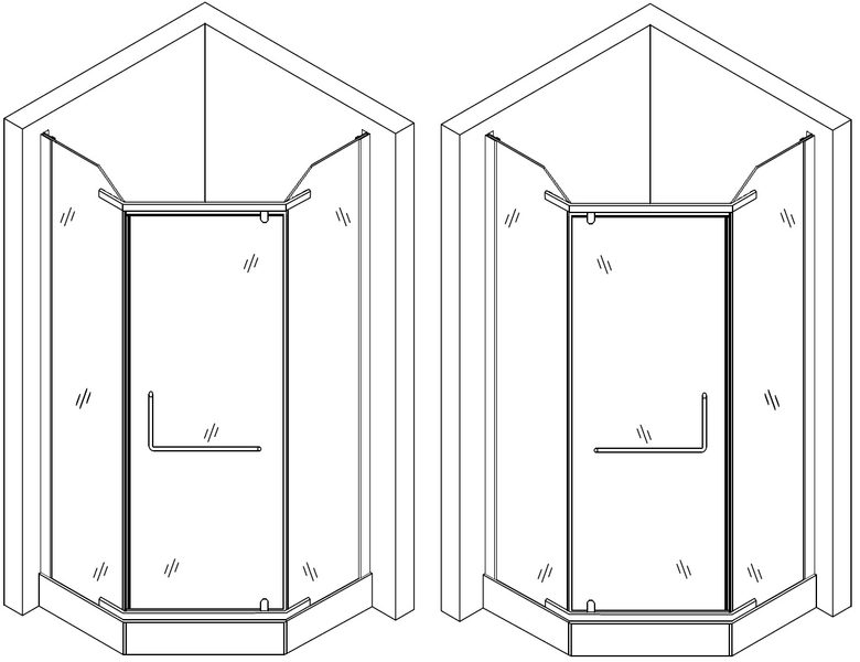 Душова кабіна пятикутна RABA L90TB (L90BT) BRAVO (2уп.) 000026940 фото