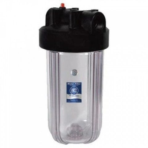 Прозрачный корпус фильтра типа Big Blue 10 Aquafilter FHBC10BB1 / WF10BB1-CL без ключа і пластины 12474 фото