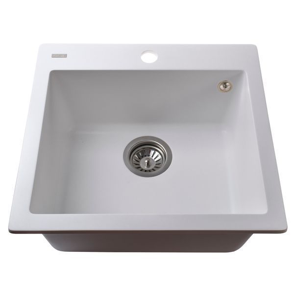 Гранітна мийка Globus Lux AOSTA бiлий 490x455мм-А0007 000023571 фото