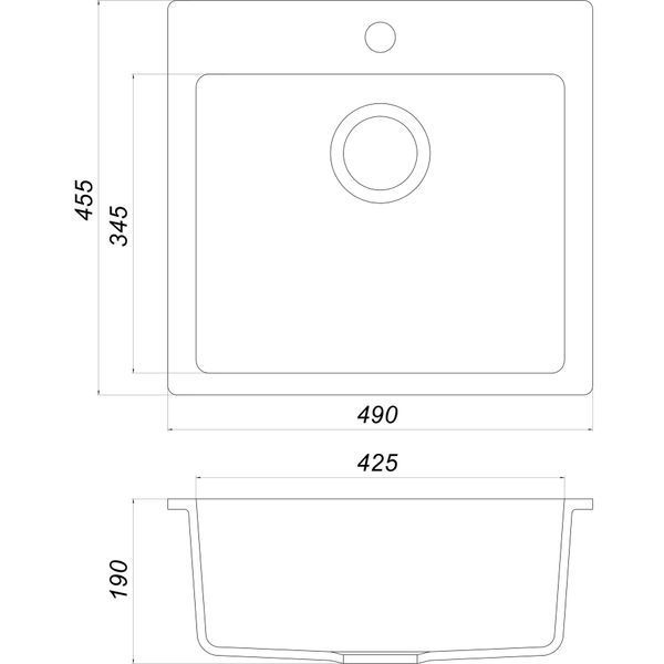 Гранітна мийка Globus Lux AOSTA бiлий 490x455мм-А0007 000023571 фото
