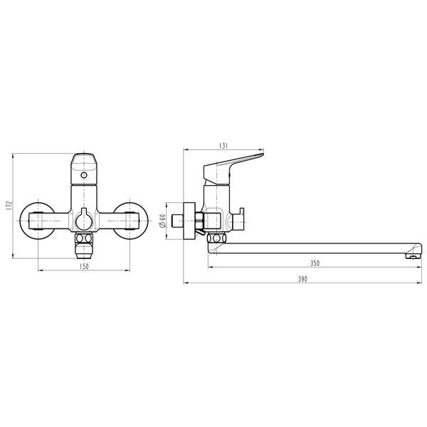 Змішувач для ванни TOPAZ ZARA TZ-13208-H37 000019564 фото
