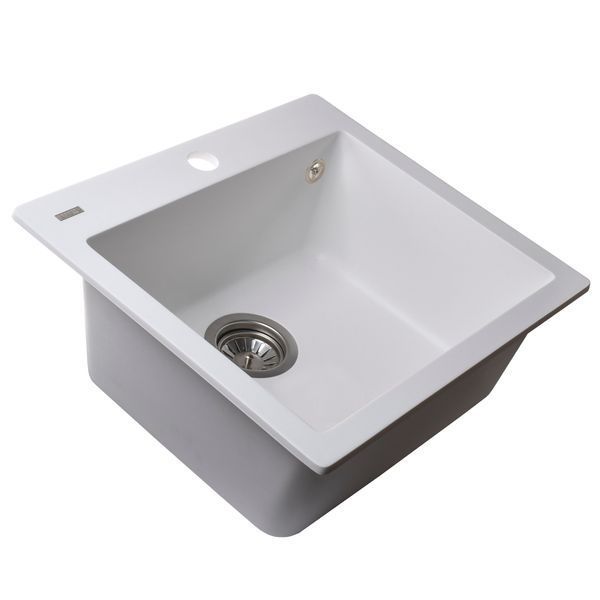 Гранітна мийка Globus Lux AOSTA бiлий 490x455мм-А0007 000023571 фото