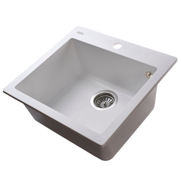Гранітна мийка Globus Lux AOSTA бiлий 490x455мм-А0007 000023571 фото