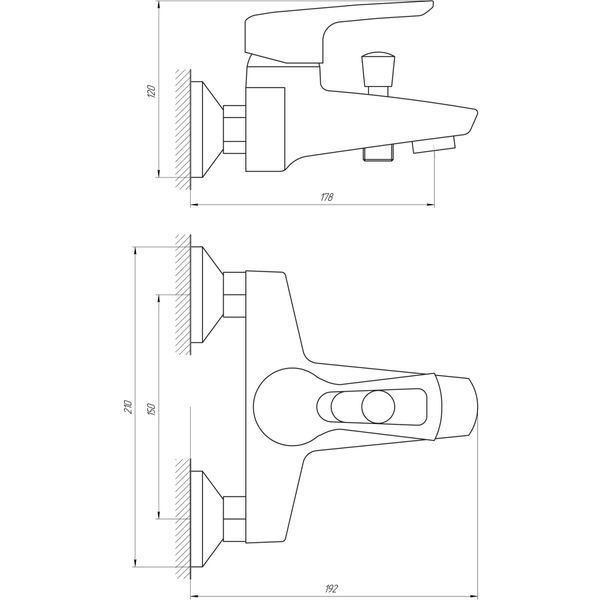 Смеситель для ванны Globus Lux SEVA GLSV-0102 000008766 фото