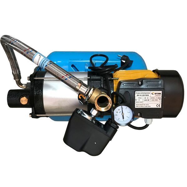 Насосная станция Optima MH-N1100 INOX-24 1,1кВт многоступ нерж,колеса на ГРЕБЁНКЕ 000013512 фото