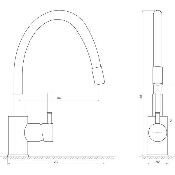 Смеситель для кухни Globus Lux LAZER GLLR-0203SB 000018461 фото