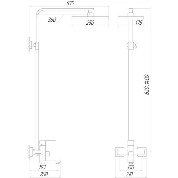 Душова система Globus Lux SICILIA VAN-SBQ-SH-04-BB 000021187 фото