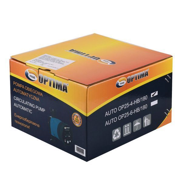 Насос циркуляционный энергосберегающий Optima PRIME OP25-40AUTO 180мм + гайки 000024721 фото
