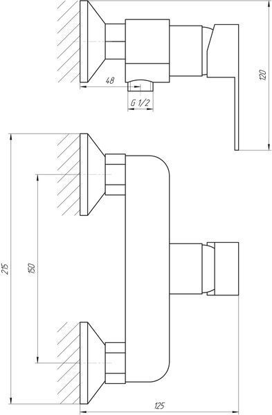Смеситель для душа Globus Lux Milano GLM-105N-11-Graphite 000023321 фото