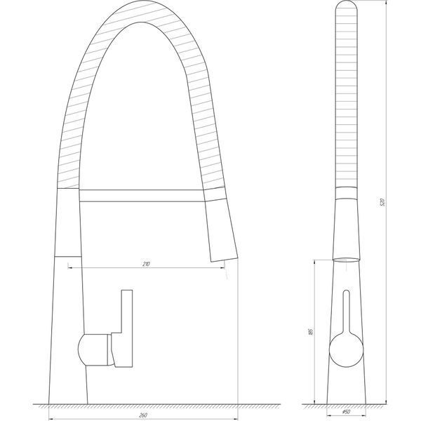 Змішувач для кухні Globus Lux LAZER GLLR-1032-StSTEEL 000013282 фото