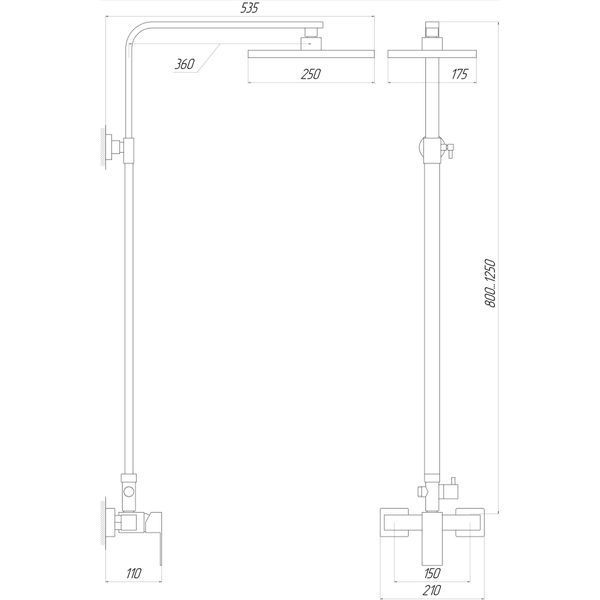 Душевая система Globus Lux SICILIA SBQ-SH-125-BB 000021188 фото