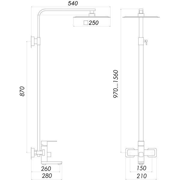 Душевая система Globus Lux SICILIA PLUS-SBQ-SH-02-BB 000024952 фото