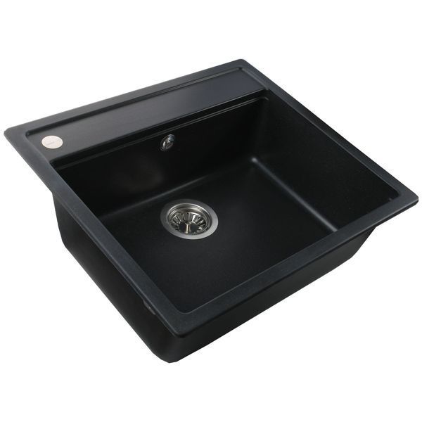Гранитная мойка Globus Lux VOLTA черный металiк 570х510мм-А0001 000009669 фото