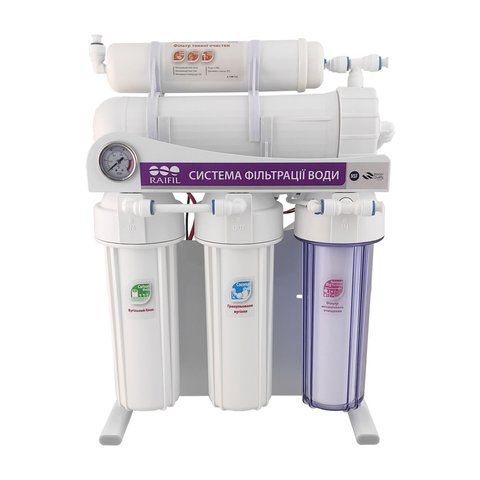 Фильтр обратного осмоса Raifil 500G - 3/8 10" Slim с манометром 12809 фото