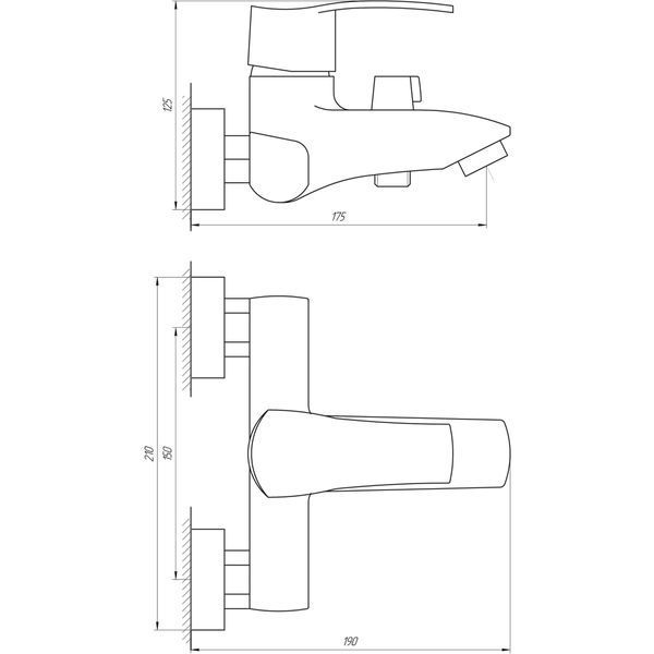 Смеситель для ванны Globus Lux QUEENSLAND GLQU-0102N 000017643 фото