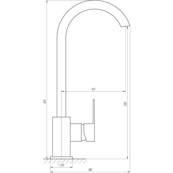 Змішувач для кухні Globus Lux Milano GLM-203SQ-BB 000021214 фото