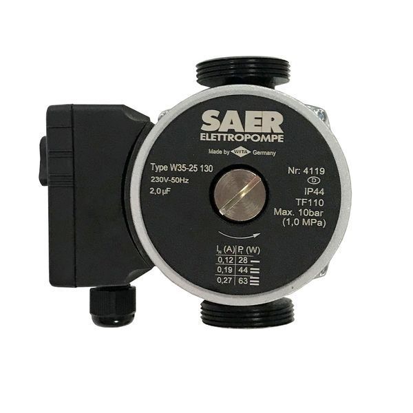 Насос циркуляционный SAER W35-25 130мм + гайки 000019354 фото