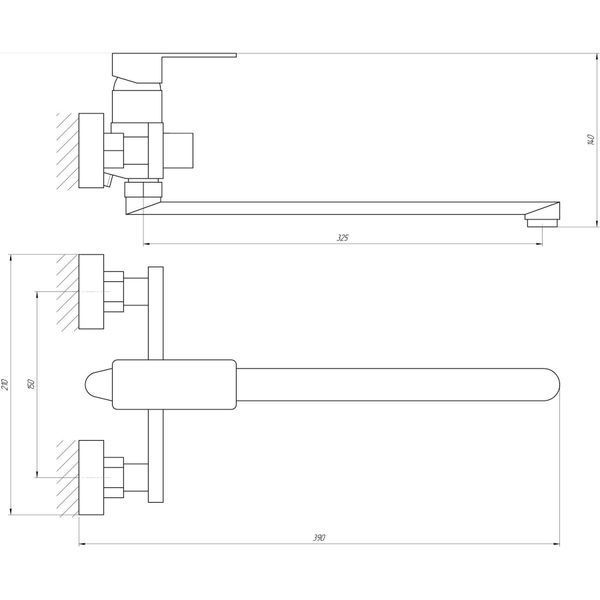 Смеситель для ванны Globus Lux Milano GLM-0208N-11-Graphite 000023323 фото