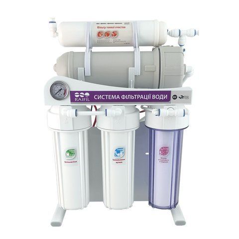 Фильтр обратного осмоса Raifil 300G - 3/8 10" Slim с манометром 12811 фото