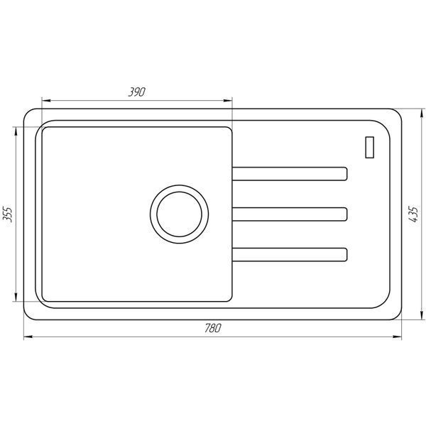 Гранітна мийка Globus Lux LUGANO графіт 780x435мм-А0001 000008848 фото