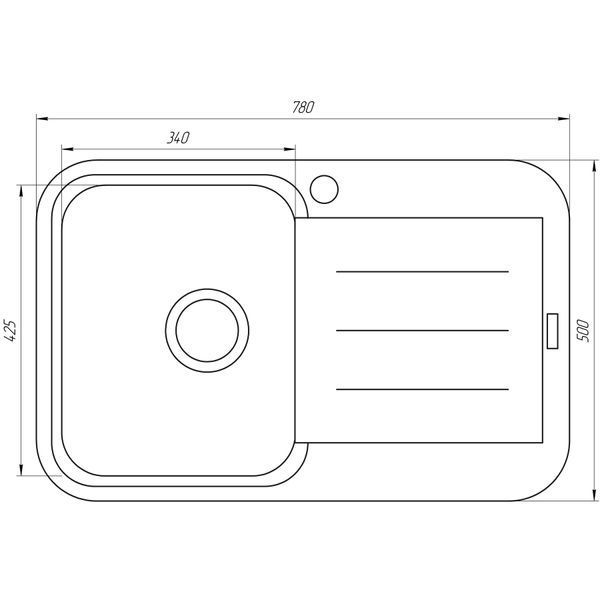 Гранитная мойка Globus Lux OBER графит 780х500мм-А0001 000022401 фото