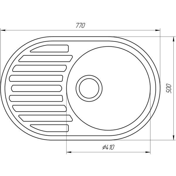 Гранитная мойка Globus Lux OHARA графит 770х500мм-А0001 000022402 фото