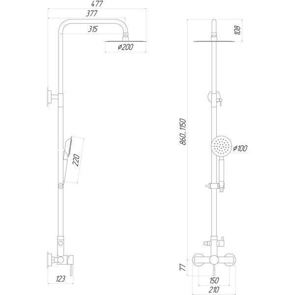 Душова система Globus Lux ALPEN SUS-SH-05 000021279 фото