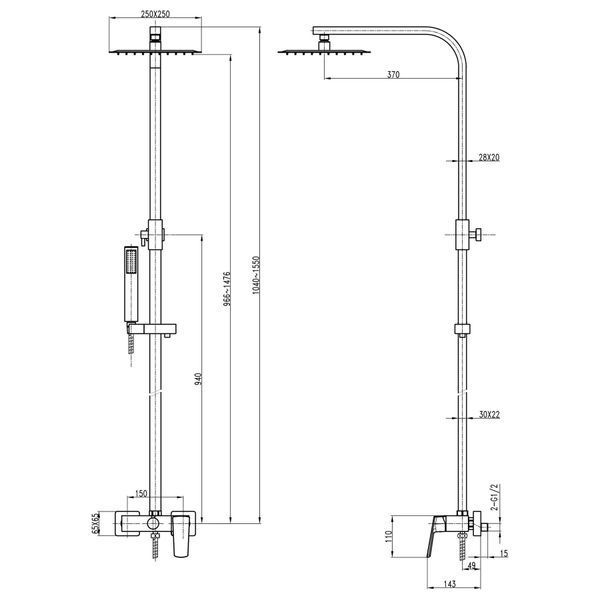 Душевая система TOPAZ LEXI TL 21702-H57-00 000020240 фото