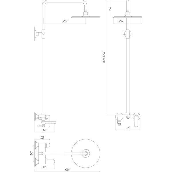 Душевая система Globus Lux LAGUNA GLA-0002N 000019201 фото