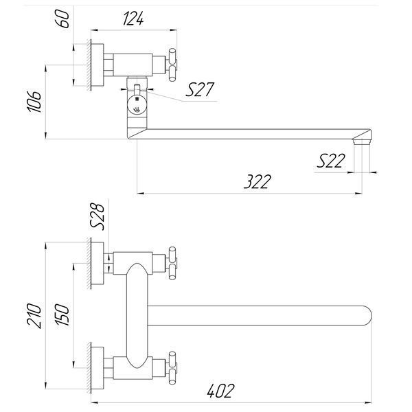 Змішувач для ванни Globus Lux DUKAT SD4-108 000022967 фото