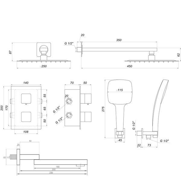 Душевая система Globus Lux SMART GLM-505-BB-TT 000023327 фото
