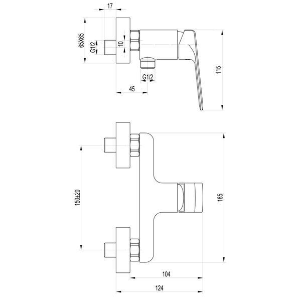 Змішувач для душа TOPAZ ODISS TO 18701-H52-BL 000020840 фото
